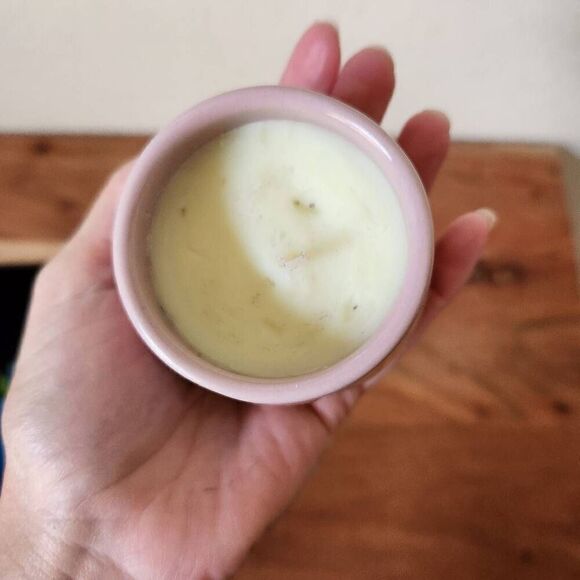 Mini candle glossy light dusty pink terra cotta base - Picture 2 of 3